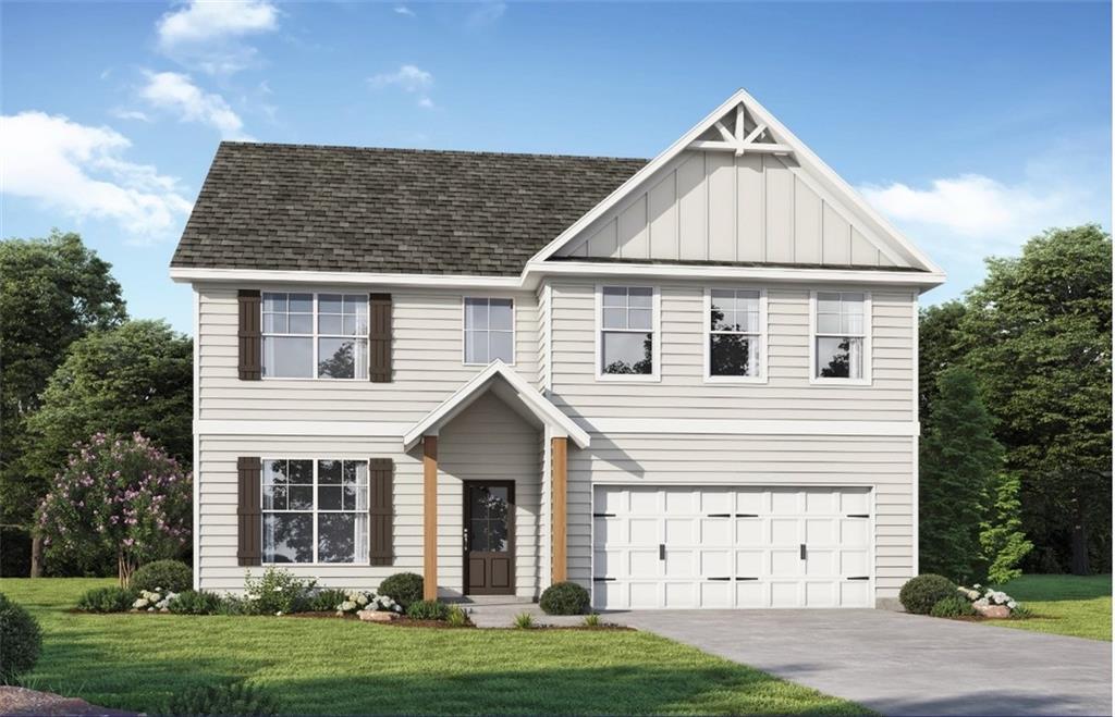 Our Kathleen plan is a two-story home in Commerce, GA. Located on Lot 33, features an open-concept design, complete with granite countertops, soft-close cabinets, and a large island that overlooks the family room. The living room features LVP flooring installed throughout the main level. This home features 5 bedrooms and 3 full bathrooms, making it ideal for a large family. **Please note that the images used are stock photos**
