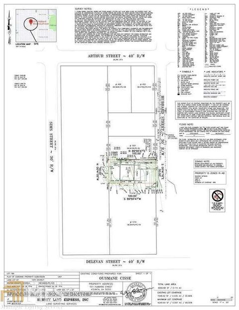 Vacant Land For Sale - 1011 Hubbard Street<br/> Atlanta, GA 30310