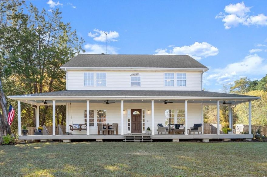 A Piece of History, Beautifully Reimagined Step into a piece of history with this beautiful updated farmhouse, where seamless craftsmanship meets modern luxury. Nestled on 0.7 acre, this 4-bedroom, 3.5-bath residence offers an exceptional blend of character, comfort, and contemporary convenience. A sprawling front porch welcomes you home spanning the full width of the house and offering the perfect spot to enjoy your morning coffee or unwind after a busy day. Inside, original details and warm wood tones pair seamlessly with thoughtful updates throughout. Two cozy wood-burning fireplaces create inviting spaces for gathering on cool nights. At the heart of the home lies a stunning newly-renovated kitchen, designed for both everyday living and entertaining. A chef's dream, it features a spacious island, apron-front farmhouse sink, double oven with 8 burners, and a 60-inch full-size refrigerator and freezer all complemented by abundant custom cabinetry. The main-level primary bedroom with a private ensuite offers flexibility for guests, a main level primary bedroom or serves perfectly as a dedicated home office. Upstairs, an additional primary bedroom and two secondary bedrooms provide space and comfort for family and friends alike. Step outside to your own private, fully fenced large backyard ideal for entertaining, gardening, or simply letting pets roam freely. There's room to relax, explore, and make memories that will last a lifetime. With its large lot, historic charm, and modern updates, this farmhouse offers a rare opportunity to own a true blend of heritage and modern living. Discover the perfect balance of past and present this remarkable property isn't just a home; it's a story waiting to be continued.