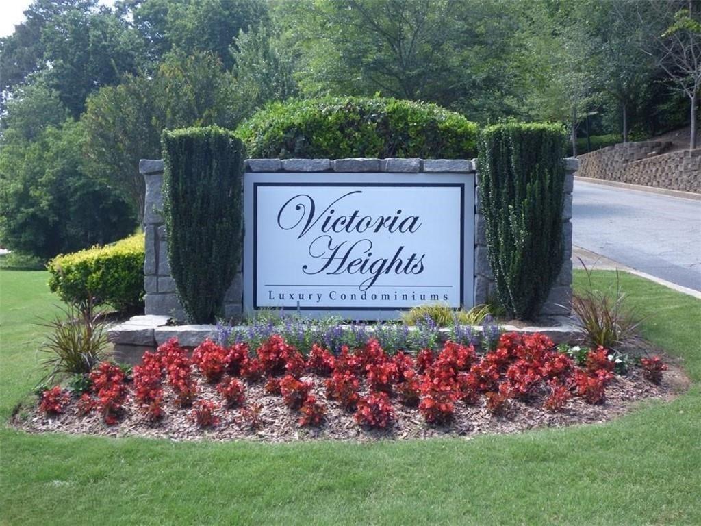 Beautiful 2 bedroom/2 bath top floor condominium in gated Victoria Heights community! Open and bright floor plan! Vaulted ceiling & hardwood floors in living room. Kitchen with granite countertops, cherry wood cabinets, breakfast bar and stainless steel appliances - all electric so no gas bill to worry about! 2 spacious bedrooms with walk-in closets each with private bath. Washer & dryer are included. Great location! Gated community with swimming pool & fitness center! Enjoy living just minutes from GA 400, I-285 shopping and restaurants!