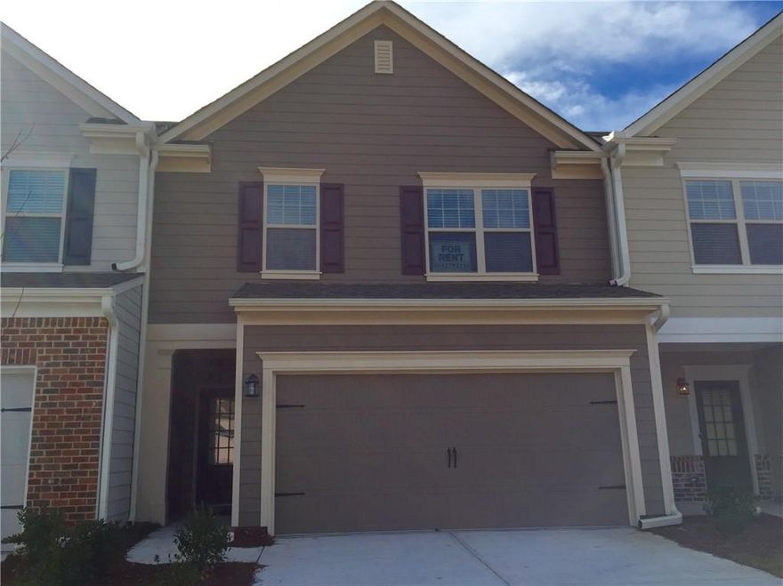 Fabulous 3 bedroom, 2 car garage townhome. High-end features with a lot of upgrades: Convenient location is close to Market Place Blvd and minutes to Lake Lanier beach. Trash pick-up is included. No lawn maintenance for tenant.

Discover a dynamic lifestyle at Lanier Walk! Here you'll find an offering of craftsman-style townhomes with open-concept luxury designs. In the heart of Cumming Market Place Blvd, residents will enjoy a variety of trendy restaurants and shops just a short walk away. All the comfort of a low-maintenance home can be yours along with the benefits of urban living. Open floor plan w/spacious kitchen, family room with fireplace with high-end features a lot of updates: granite counter top, hardwood floor on main, dining room, & entry covered porch. Upstairs includes a loft and a master suite features 2 walk-in closets and a vaulted ceiling. A total of 3 bedrooms and 2 baths offer plenty of room. A large, private wood deck facing woods to relax on with privacy fences, and a two car garage all included in this highly sought after unit. Lawn maintenance is covered by the Landlord so your weekends are free to relax.