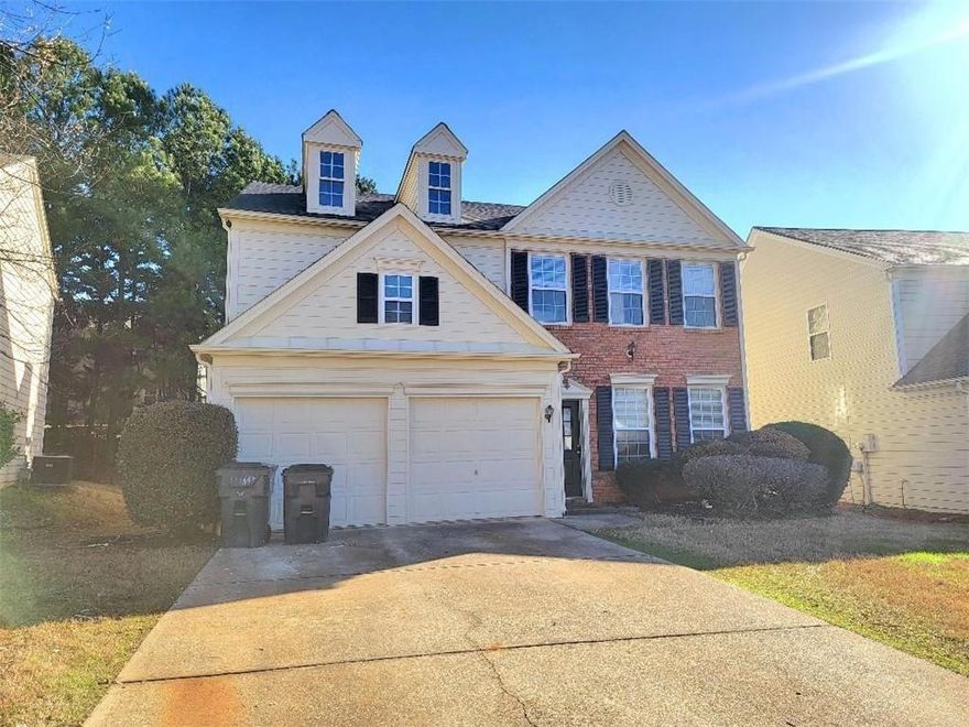 Excellent location! Convenient neighborhood. Beautiful two story home in established neighborhood. This home has 3 bedrooms 2 1/2 bathrooms. Formal dining room and bonus room that can be a sitting room or office area. Living room with high ceiling and fireplace and lots of windows. Brand new kitchen with refrigerator, stove, dishwasher, and vent hood. All bedrooms are upstairs. Master bedroom is oversized with a large bathroom and a walk-in closet. Master bathroom has a shower, double vanities, and a cozy tub. The laundry room is located on the second floor. The second and third bedrooms are good size with a closet. Brand New: New modern gray vinyl flooring in the entire house, brand new kitchen cabinets and counter top, new dishwasher, and vent hood. New exterior paint. NO PET.  Good school. Close to restaurants and supermarkets.