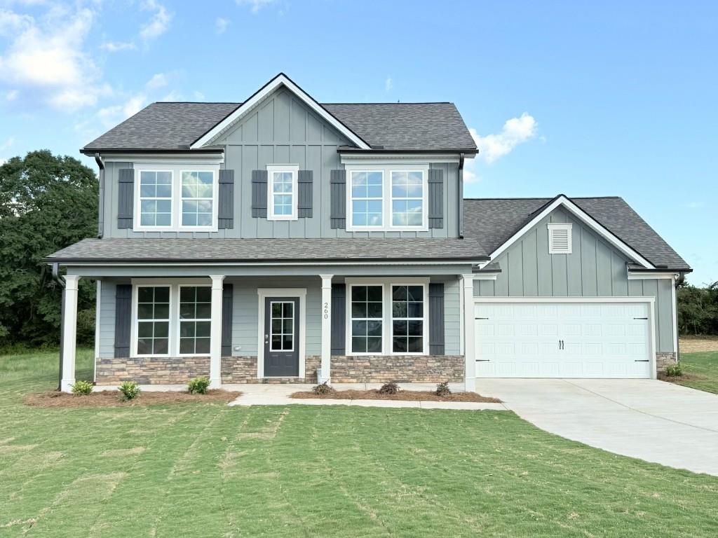 The Lakehurst plan built by My Home Communities! This beautiful 4-bed, 3-bath two-story home on 0.93 acres offers plenty of privacy in Winder within minutes to Athens and easy access to US-29! The main floor features an open-style kitchen overlooking the family room and breakfast area, with desirable features such as granite countertops, LVP throughout main, covered rear porch, stainless steel appliances, 36" soft-close cabinets, 9ft ceilings main, and more. Also, conveniently located on the main floor is a dining room, office, and secondary bedroom with a full bath. Upstairs, the primary suite boasts a double tray ceiling, dual vanity, garden tub with tile surround, tile shower, and large walk-in closet. The upper level also includes a laundry room, two generously sized secondary bedrooms, and a secondary full bath. Schedule an appointment for a showing today! Quick Move-In! Contact us TODAY to learn about our Rates Starting as Low as 1.99%* with use of Seller's Preferred Lender!*Secondary photos and Matterport tour are an example of the floor plan and not of the actual listing*