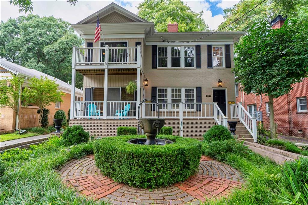Wonderful location of this renovated two bedroom apartment. Easy walk to Piedmont Park and the Beltline. Shops and Restaurants nearby! The kitchen and bath have been renovated with stone countertops, tile, new cabinets and stainless appliances. The kitchen includes an extra eat-in area that could also be used as an office. The property also includes an extra sunroom and separate dining room. Washer and dryer included! Large back deck and spacious backyard. Plenty of parking for a couple cars.