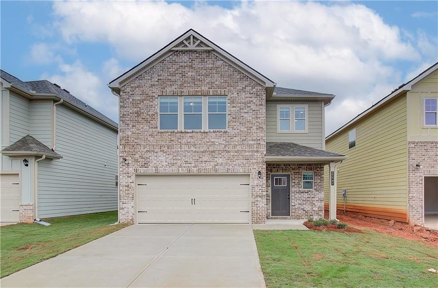 DRB Homes proudly welcomes you to Homesite 157 in Abbotts Crossing in Conyers, GA.

This beautifully crafted single-family home showcases a striking brick and Craftsman-style exterior with no detail overlooked. The spacious Zoey floor plan offers 4 bedrooms and 3 full bathrooms, featuring an open-concept family room and kitchen designed for modern living.

The stunning kitchen is a chef’s dream, boasting an expansive island with quartz countertops, a stylish tile backsplash, soft-close cabinetry, a generous walk-in pantry, and stainless steel appliances—including an oven/cooktop, dishwasher, and microwave. A guest bedroom and full bathroom are conveniently located on the main level, perfect for visitors.

Upstairs, the luxurious owner’s suite impresses with a vaulted ceiling, an elegant sitting area, and a spa-like owner’s bathroom featuring a large tiled shower and a separate soaking tub. A centrally located laundry room provides added convenience for the upstairs bedrooms.

Additional features include a garage door opener, quartz countertops in all bathrooms, a garbage disposal, and soaring 9-foot ceilings on the main level.

Please note: interior photos and virtual tours are of a decorated model or similar home for illustrative purposes only.

Experience the DRB difference—visit our beautifully designed model home today and find your dream home at Abbotts Crossing!

Please note: If the buyer is represented by a broker/agent, DRB REQUIRES the buyer’s broker/agent to be present during the initial meeting with DRB’s sales personnel to ensure proper representation.  If buyer’s broker/agent is not present at initial meeting DRB Group Georgia reserves the right to reduce or remove broker/agent compensation.