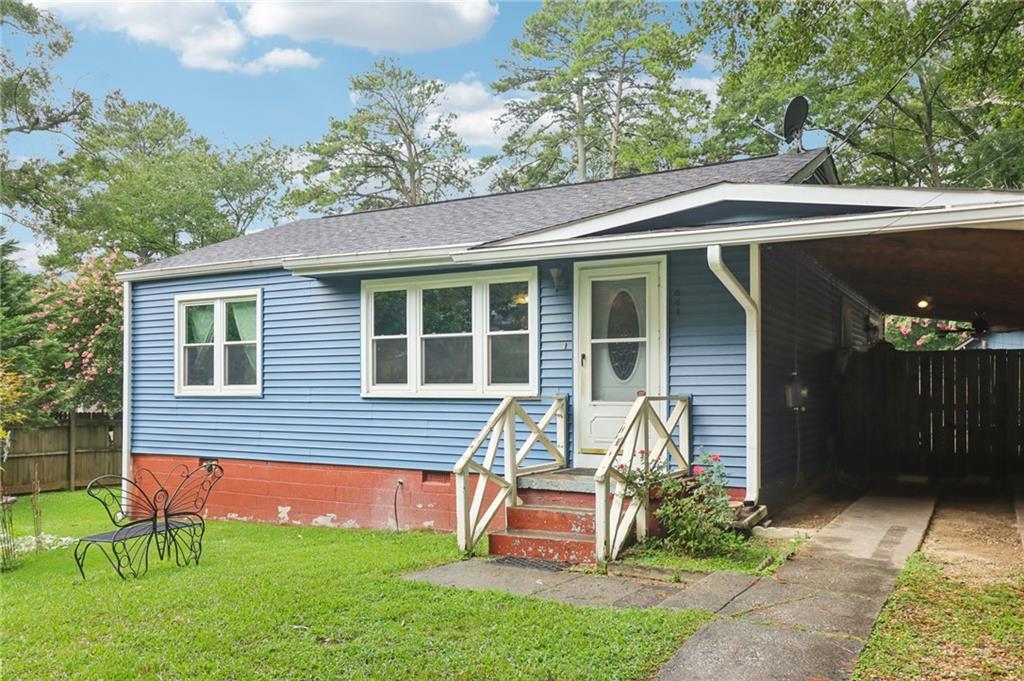 Discover this hidden gem in the desirable West Cobb area of Marietta! This charming 3-bedroom, 2-bath home offers 1,216 sq ft of potential and is ready for your personal touch. With no HOA, you're free to make it your own. Recent updates include a 5-year-old roof, a 4-year-old hot water heater and furnace, new gutters with leaf filters, new siding, and a side awning perfect for relaxing in the shade. Step into the spacious 8-foot privacy-fenced backyard, complete with an in-ground pool and a jacuzzi house, ideal for year-round enjoyment. You'll also find a versatile She Shed that can serve as a guest space, hobby room, or extra storage for lawn equipment. With so much potential and a great location, this home is a rare find—schedule your showing today!