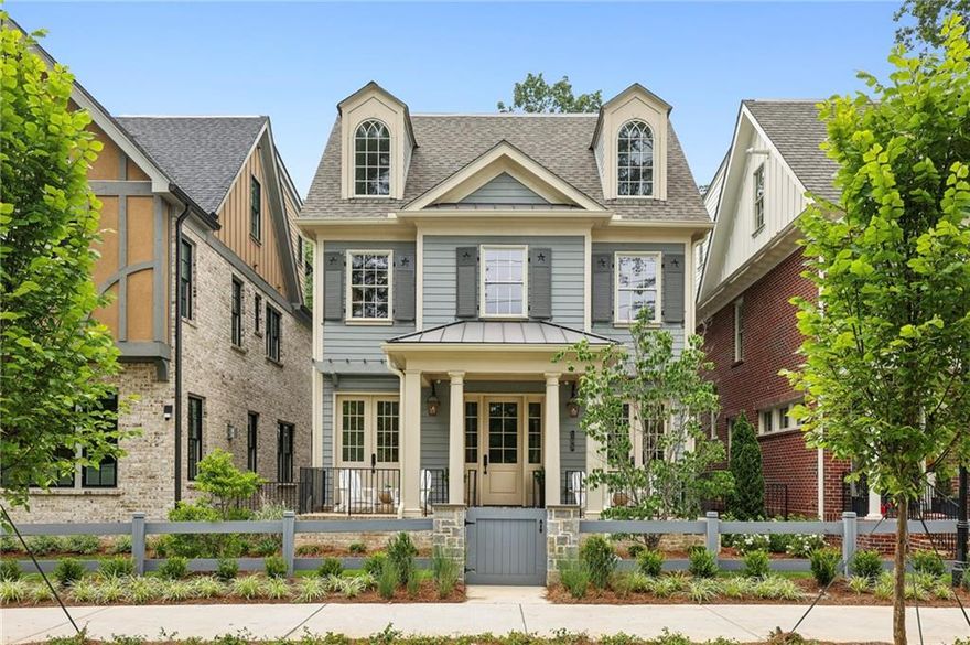 NEW PRICE FOR LAST HOME AVAILABILE IN THIS EXCLUSIVE DOWNTOWN ALPHARETTA COMMUNITY. Introducing the Unparalleled Charm of Downtown Alpharetta's Finest Home: The 1858. Completely upgraded and designed with luxury features including 3 fireplaces and sky loft terrace and bar. Step into a world of elegance and sophistication with this stunning 4-story, Charleston-style single family home brought to you by Vision Development and Patrick Malloy. Every inch of this residence is meticulously crafted, ensuring exceptional detail throughout. 
Experience the joy of outdoor living with private spaces that allow you to unwind and relax. Take a leisurely stroll to Alpharetta's City Center or Avalon, immersing yourself in the vibrant energy of the community. And with a standard elevator, accessibility is never a concern. The main level boasts a seamless flow, from the inviting foyer to the open concept stainless steel appliance gourmet kitchen and commercial grade appliances such as 48 inch Gas Range with Double oven, Double Wall Oven, 48 Inch Commercial Refrigerator. A walk-in pantry, dining area, and great room provide the perfect setting for entertaining. Each Bedroom is Oversized and every day feels as though you live in a luxury suite. 3 Fireplaces accent the Living Room, Outdoor Covered Deck and the Privite Sky Loft Terrace in the Trees. French Doors lead you to an oversized front patio deck and the rear of the home boast an enormous 16ftx27ft covered deck with private view of Creek and Greenspace unlike anything available in Downtown Alpharetta. 

On the second floor, discover the owner suite, featuring a spacious walk-in closet, tub, and zero edge shower. An additional bedroom provides ample space for loved ones or guests. Ascend to the third floor, where a loft area awaits, along with a third bedroom and rooftop skydeck, offering breathtaking panoramic views.

This exceptional community not only offers the best in walkability, but also the convenience of being close to both City Center downtown Alpharetta and Avalon. Luxury permeates every corner of this home, with incredible green views that will leave you in awe. Plus, a beautiful pocket park adds even more greenspace, complementing the serene views of the creek and bird sanctuary behind. Outdoor living is elevated with over 1000 square foot of amazing covered space allowing you to truly embrace the beauty of nature in the rear of the home or get social with your neighbors on the front patio.

Prepare to be wowed by the upgraded features and quality design specifications that have been thoughtfully incorporated into this home. A Look Book is included in the attached documents, allowing you to envision the endless possibilities that await. Experience the epitome of luxury living at The 1858, where charm, elegance, and exceptional design come together to create a truly one-of-a-kind home. This home is LAST opportunity left in this unique community mere steps to downtown Alpharetta.