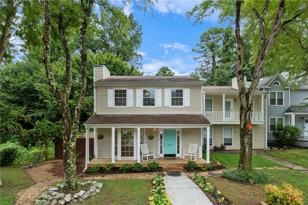 Welcome to this beautifully updated 2-bedroom, 2.5-bath end-unit townhouse in the highly desirable Afton Downs community! Sitting on the largest and most beautifully landscaped lot in the neighborhood, this home offers rare outdoor space, privacy, and exceptional curb appeal. Enjoy brand new decks at both the front and back of the home—perfect for relaxing or entertaining. Inside, you’ll find a modern, stylish interior featuring a fully renovated kitchen, updated bathrooms, designer lighting, and all-new piping throughout. Both bedrooms include walk-in closets, on suite bathrooms, and major systems offer true peace of mind with HVAC and water heater both replaced just 5 years ago. What makes this property even more unique is the voluntary HOA and flexible rental options—Airbnb, short-term, and long-term rentals are all allowed—making it a fantastic opportunity for both homeowners and investors. Located just a 20-minute walk (7 min drive) to The Battery, homes of The Braves, and minutes from the Silver Comet Trail, this is a dream for Braves fans and outdoor enthusiasts alike. You'll also enjoy quick access to I-75 and I-285 (even during rush hour), with downtown Atlanta only 15 minutes away and downtown Smyrna with plenty of bars and restaurants is just a 7-minute drive. This is a rare, move-in-ready townhome in an unbeatable location—schedule your showing today!