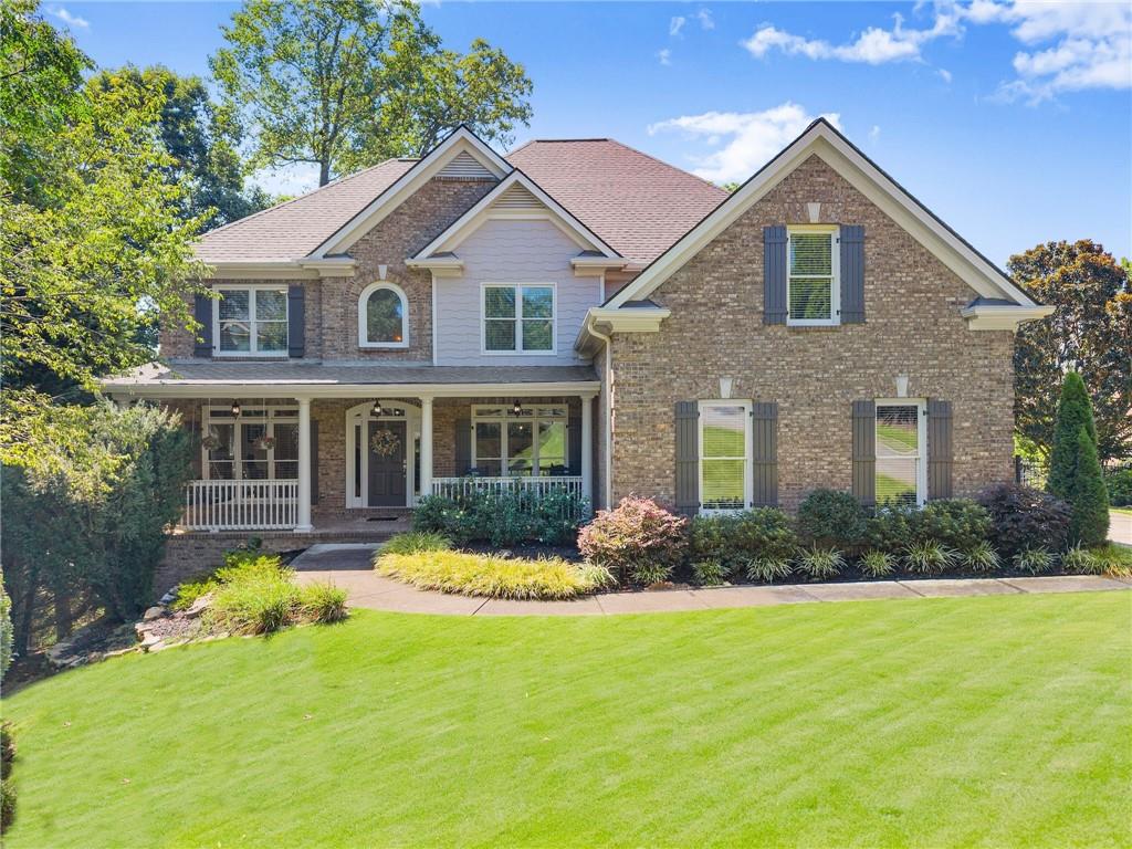 Welcome to luxury living in the prestigious Chateau Elan Estates. This stunning 4-sided brick home is perfectly situated in a quiet cul-de-sac and features a beautiful private backyard oasis with a 14x30 saltwater pool (installed in 2023), lush landscaping, and new retaining walls. Inside, the home is filled with natural light and offers an open, airy floor plan with high-end finishes throughout. The remodeled kitchen (2023) includes an oversized island, quartz countertops, new KitchenAid stainless steel appliances, custom lighting, and abundant cabinet space. The adjoining keeping room offers a cozy space to enjoy your morning coffee and opens to a Timber Tech deck with metal railings (updated in 2025) overlooking the pool. This home offers space and flexibility for every lifestyle, including a guest bedroom or office on the main level. Upstairs, the spacious Primary Suite features a fireplace, sitting area, and a luxuriously updated all-marble bathroom with a cast iron soaking tub and updated fixtures. Fully finished terrace level includes a large media/TV area, game or pool room with direct access to the backyard, a full bathroom, and an additional bedroom perfect for guests Extensively updated and well maintained, this home includes a new roof (2019), 3 new HVAC systems (2020), 2 water heaters (2021), new basement flooring (2020), exterior paint (2024), custom under decking system (2023), and new sod/landscaping in backyard (2023). Custom window treatments are installed throughout. Located in one of North Georgia’s most sought-after gated, resort-style communities, Chateau Elan offers an unmatched lifestyle with amenities including 3 golf courses (two public, one private), Tennis & Racquet Club (membership required), Sports Club with fitness center, indoor basketball court with walking track, wellness classes, pickleball, tennis courts, Junior Olympic pool, fields, and playground (membership required). Enjoy wine tastings and fine dining at the Chateau Elan Winery & Resort, which features 8 restaurants and a luxury spa. Conveniently located near Northeast Georgia Medical Center, Lake Lanier, Mall of Georgia, Athens, and I-85, this home is also served by highly rated schools and is connected to the Braselton LifePath—a paved multi-use trail for walking, biking, and golf carting.