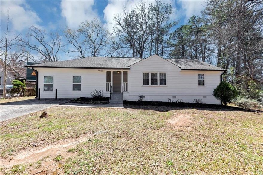 Come take a look at this beautifully renovated ranch style home! As soon as you walk in you'll see that it's freshly
painted and new flooring has been installed. The open concept kitchen and living space is what makes this home
stand out, the kitchen was completely and beautifully renovated. The master bedroom has it's own private bathroom
and even a private entrance (No HOA, so it could also be rented out!). On the other side of the home you'll find 2
more bedrooms, also freshly painted and with new floor. The hallway bathroom is also renovated with fresh paint,
flooring, and a brand new walk-in shower. The home is at the end of a dead-end street and fenced in, so it has a lot of privacy. The location is PRIME! Close to restaurants, shopping, 10 minutes from Marietta Square, 10 mins from
downtown Smyrna, 30 minutes from Atlanta. You have to see this home in person! Schedule your tour today!