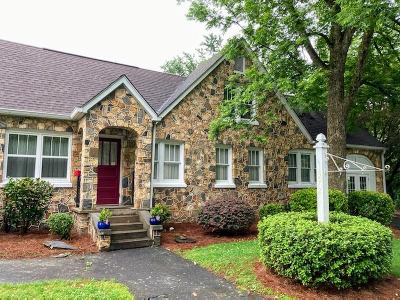 Historic Location 1/2 mile off the square in Dahlonega. North Grove Hall is a beautiful piece of the city's history. Built in the 1940's and featuring over 2100 sq ft of space for your office operations. Ample parking in dedicated parking lot to rear of building with handicap spaces. Interior features Hardwood and tile flooring, rock accents and a large kitchen breakroom. Two bathrooms. Storage, private courtyard.