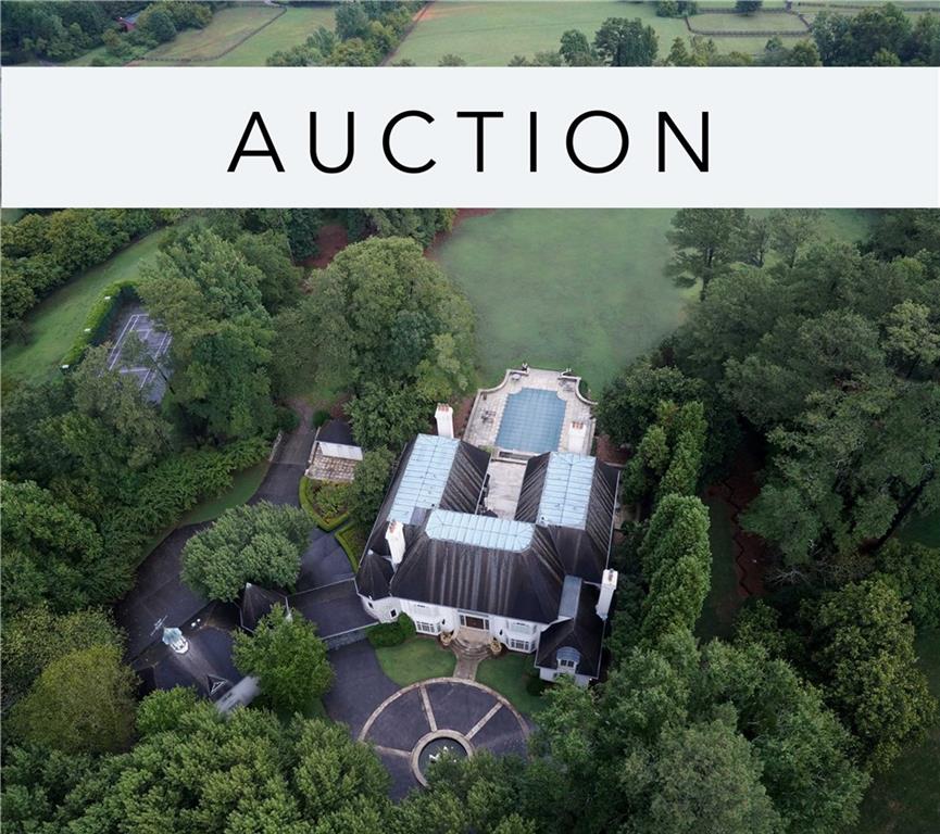 AUCTION July 27 2017 Selling to highest bid at or above $2,500,000. Beautiful 9+ acre gated estate in the heart of Buckhead. Incredible expanse of private vistas from house, pool terrace & backyard. Lighted tennis court. Ideal setting for up to 5 horses. Wonderful natural light, high ceilings, quality materials and craftsmanship. Full 2 bedroom apartment over 4-car garage. Pool pavilion has kitchen, two baths, bar. Recently finished terrace level with highest quality finishes-theater, wine cellar, bar, billiards, exercise and ball room. Rare opportunity for savvy buyer.