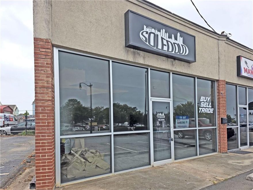 Prime Retail/Office Space Near the Big Chicken – Marietta, GA: 

Retail space available (no food service) in a highly visible location near the iconic Big Chicken on Roswell Road. Features a full glass storefront with excellent visibility and prominent overhead signage. Customer parking is available in front, with additional employee parking and a locked rear entrance in back.

The space includes approximately 800 square feet of open retail area, plus 250 square feet of back-room storage or workspace, and a single powder room. A rear trash container is conveniently located behind the building.

Barber shop and laundromat in complex. 

Tenant is responsible for obtaining building permits for any desired interior build-out or signage installation. Lease is Triple Net (NNN) with monthly rent of $1,800 and $100 common area, taxes and insurance. Tenant is also responsible for interior maintenance, build-out, and utilities. $3600 Security Deposit. Initial 2 year lease.