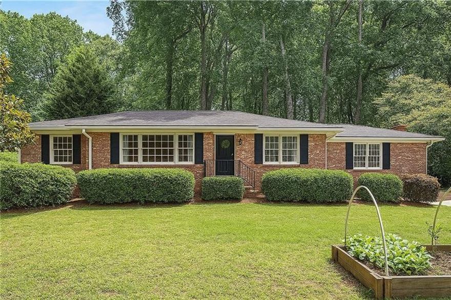 Beautiful updated home in desirable Brookhaven neighborhood under 700K! Located in desirable Montgomery Elementary district! One level living in this lovely brick ranch home with private fully fenced backyard oasis with additional storage and large level patio perfect for entertaining. Large, .7 acre lot offers plenty of space in both the back and front yard with plenty of privacy from the main road. Gleaming hardwood through most of the home with tile in the spacious, fireside den. Renovated kitchen boasts white cabinets, stainless appliances, beverage cooler and granite countertop. Generous primary bedroom has built-in wardrobes and an en-suite bath with shower. Two guest bedrooms share a hall bath with tub/shower combination. The front entrance rooms offer flexibility in use from a home office space or children's play room and are filled with a peaceful array of natural light. The possibilities are endless! The convenient location provides quick access to 285, 85 and 400, as well as Perimeter, the heart of Brookhaven and Buckhead. R-30 insulation installed for efficiency approximately 7 years ago. This GEM is not to be missed for your opportunity to own in the desirable and growing community of Brookhaven where equity and home values are increasing every year. Brand new HVAC installed in 2025. New ceiling fans installed in all 3 bedrooms and in laundry room in 2023
Replaced water line (from street to home) in 2024
New kitchen faucet installed in 2024

May / June 2025 - new HVAC installed
Powerwash of gutters, driveway, walkways and shed
Air ducts and vents cleaned and deodorized.