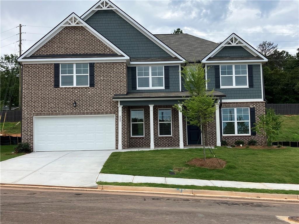 DIRECTION: NORTH TO HWY 316...Right on CEDAR RD...Continue on RACK HOUSE ROAD... Right On Alcovy Road... Community Alcovy Village on the Left.
Rockhaven Homes presents: THE LEIGHTON! This stunning home features 5 Bedroom/4 Full Bathrooms, 3 Sides brick, with covered rear Patio, Media Room, Gourmet Kitchen with Double Wall Mount Ovens, Huge Master Closet with dual windows. FULL UNFINISHED DAYLIGHT BASEMENT. This magnificent brick home offers luxurious features and thoughtful design elements, perfect for comfortable and stylish living. Upon entry, you are greeted by a guest bedroom and a full bathroom on the main level, providing convenience and privacy for multigenerational living arrangements. The layout includes formal separate living and dining rooms, ideal for hosting gatherings or enjoying intimate dinners. At the heart of the home is a spacious family room featuring a sleek floating fireplace that adds warmth and ambiance to the space. The beautiful gourmet kitchen is equipped with 42" cabinets with crown moldings, granite countertops, and a large kitchen island, offering ample workspace for meal preparation and entertaining. On the upper level, you'll discover a haven of relaxation and entertainment in the media room, a cozy retreat perfect for movie nights. The highlight of the upper level is the expansive owner’s suite with 9-foot vaulted ceilings and huge walk-in closets with dual windows, providing abundant storage space for your wardrobe essentials. The master bathroom features a tiled spa shower and a separate tub for ultimate relaxation. 3 SIDED BRICK HOMES. Quick Move-In. Stock Photos Used. Actual Home May Vary.