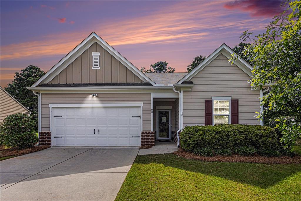 Absolutely darling, move-in ready ranch style home now available! Fancy new high efficiency HVAC system! Open concept floorplan features kitchen with granite counters, island, stainless steel appliances plus eat-in dining area with room enough for a 6 person table overlooking the family room. New carpet with highly upgraded gel pad in family room and bedrooms (it is so comfy to walk on!). Master bedroom has nice tall ceilings and ceiling fan. Ensuite bathroom offers a HUGE walk-in closet. Secondary bedrooms are split from the Master. Laundry room on main has a storage closet, and the attic has additional flooring for all of your storage needs. Glass slider doors open to the back patio and large fenced in yard. Quiet neighborhood has a playground as well as a platform overlooking the river. TV mounts and garage shelving stay with the home! Super location close to I-75 and just 10 minutes to Emerson/Lake Point, 10 minutes to downtown Cartersville, and 6 minutes to West Avenue for grocery shopping and restaurants. Both Dillinger Park and Sam Smith Park are within a few minutes (playgrounds, walking trails). Don't miss your opportunity to see this home, call today!!