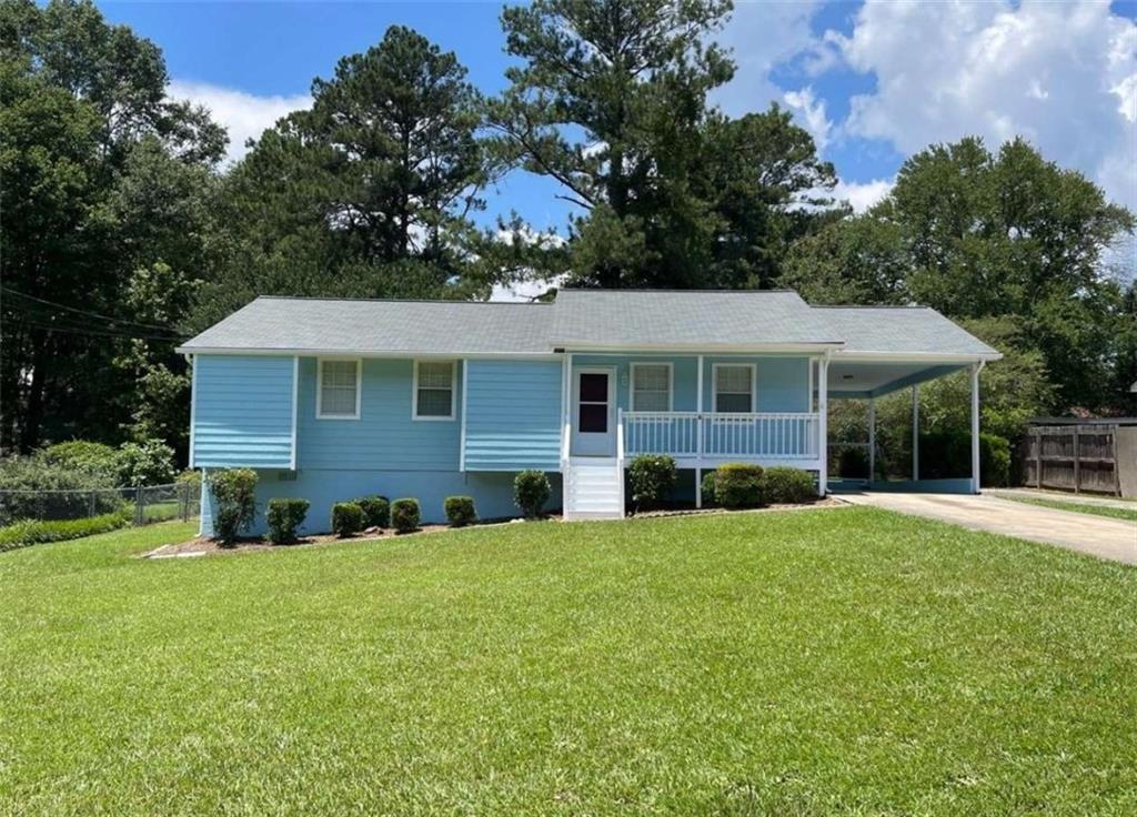 This 3 bedroom and 1 1/2 bath has new flooring and paint throughout. Living room is spacious and offers lots of natural light. Totally renovated kitchen has new cabinets, countertops tops and features a large sink, refrigerator, dishwasher, microwave and range. Access off kitchen leads to the large deck overlooking the backyard with a detached oversized single car. Off the living room you will find all 3 bedrooms and hall bath with adjoining 1/2 bath to primary bedroom. Renter's insurance is required to avoid being enrolled in the $15 monthly liability to landlord insurance. Sorry, no pets. Application required on each person over 18. Non refundable application fee of $75 per applicant.