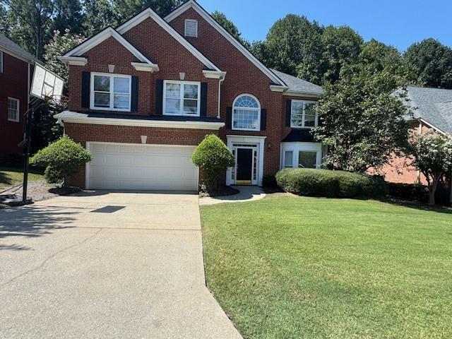Conveniently located in the highly sought after Johns Creek/Alpharetta area, minutes off the highway 141/Peachtree Parkway road, in the best school districts: Medlock Bridge-elementary, Autrey Mill-Middle School and Johns Creek High School. Fresh new paint throughout the house. Hardwood floor on the first floor, granite countertops and brand new white cabinets. Brand new vinyl floor and brand new carpet upstairs. Master bathroom has stainless shower door and tile interior design. Huge Master Bedroom with a large sitting room. Plus a fire place in the sitting area. All guest bedrooms are large. A bonus room upstairs can be used as a 4th bedroom or an office or a play room. Private fenced backyard with a patio and a plenty of space to play! Amazing opportunity, this house will NOT last long!!!!
