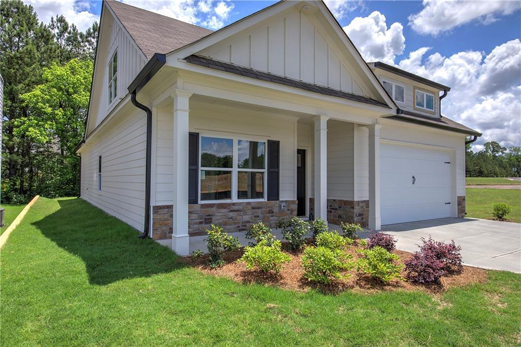 *Double Primary Suites*. Proud to present to you Bartow county's newest 55+ Active Adult Community. The Ingram Plan. Great location close to Shopping, Restaurants, and all the Bartow county has to offer. Spacious open concept floor plan with an abundance of natural light. Standard features such as 9' ceiling height on main level, larger door openings, curb less shower in master bathroom, 42" upper kitchen cabinets finished with trim, crown molding trim at ceiling, luxury vinyl plank flooring on main level, covered front porch plus 2 car Garage with opener. Fully sodded front and back yards. 3 Bedroom and 3 Full baths on main level. Finished bonus room on upper level is a second Primary Suite. Photos are of a similar Plan, Some features may vary. Estimated completion date: