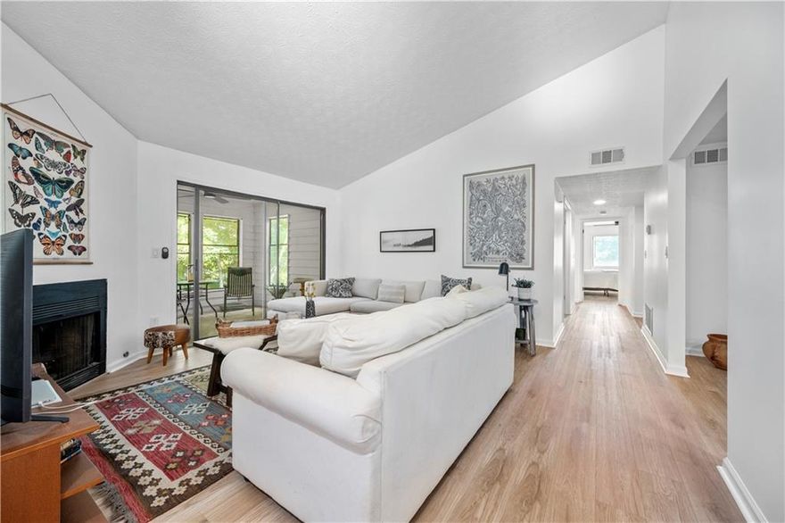 This top floor East Cobb condo is located in one of the most desirable school districts in the state! My sellers love that the community is quiet and well maintained with a beautiful pool, tennis court and grills for your use. The 3 bedrooms and 2 full bathrooms provide plenty of space spread over 1624 sqft. Featuring a kitchen with new granite countertops, gas range, plenty of cabinets and counter space. The dining room looks into the kitchen and living room. The living room has a gas fireplace and provides access into the sunroom. All 3 bedrooms are all generously sized and have plenty of closet space, the primary suite has 2 closets. Plenty of owner and guest parking in this lovely community. Welcome Home!