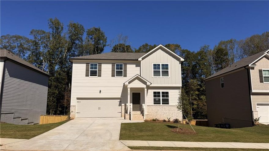 Be the first to live in this stunning, brand-new 3-story single-family home for rent, perfectly located in a vibrant community with top-rated schools and resort-style amenities. This thoughtfully designed home offers a spacious open-concept layout with a gourmet kitchen featuring white cabinetry, granite countertops, stainless steel appliances, a large island, and a walk-in pantry. The main level includes a flex space ideal for a home office or guest area, while upstairs you'll find four generously sized bedrooms, including an owner’s suite with a spa-like bath and walk-in closet, a secondary bedroom with a private bath, a central loft, and a convenient laundry room. The home also features an unfinished basement for extra storage, and a private deck overlooking wooded views perfect for relaxing or outdoor dining. Enjoy a fully fenced, flat backyard that offers privacy and space for outdoor activities.Located directly across from a green space with a fire pit, and mailbox, this home offers everyday convenience in a peaceful, family-friendly setting. Community amenities include walking trails, a cabana, picnic pavilion, tot lot, and more making this a rare rental opportunity you don’t want to miss!