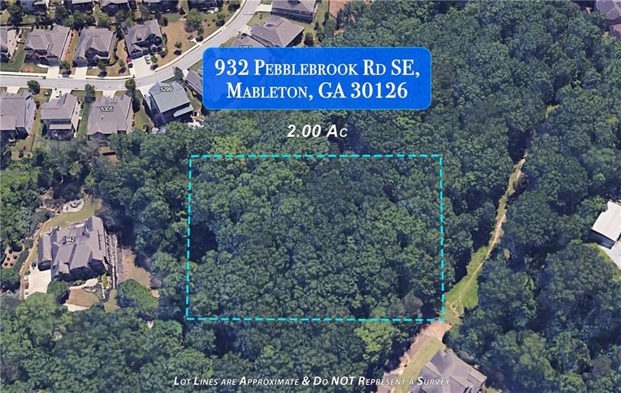 Build your DREAM HOME on this beautiful Two Acre Lot (Lot 3), 932 Pebblebrook Rd, in Vinings Shire, a private enclave of four two-acre properties near the renowned Whitefiled Academy. This pristine property offers exceptional privacy and value.  Savor the lush beauty of nature, while being close to the hustle and bustle of great restaurants/shopping, and easy commutes to Buckhead and the Atlanta Airport! This exceptional lot is located on the Smyrna/Mableton line. From the moment you turn into the community you'll get the sense you're heading to a peaceful retreat. Most Atlantans have to drive HOURS to find a beautiful "getaway" spot, and yours will be your own home! You will not find anything else like it! ** Looking for the right custom builder?  Discover how Sotto Properties/Paramount, can create your dream home, blending timeless architecture with modern design and elevated, high-end finishes throughout.  This is your chance to build a truly special home on a stunning, 2-acre lot in Vinings Shire. Note - the list price is for the purchase of the lot only.  Photos are for design inspiration from Sotto Properties/Paramount.