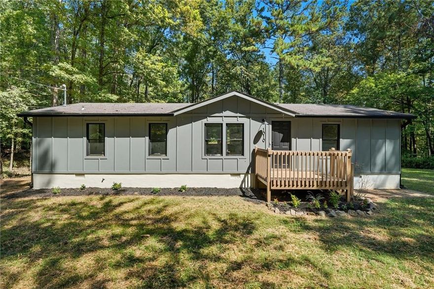 Updated ranch on a private lot in Canton. Come see this 3 bed, 2 bath ranch that has been tastefully updated. The home opens to an open-concept living area, centered around a cozy fireplace. You'll love the kitchen, which features modern updates including white cabinets, stainless steel appliances, stone countertops, and a white tile backsplash. Each bathroom has been thoughtfully renovated with new vanities, updated showers, and modern hardware for a cohesive look. Step outside to a quiet backyard with a deck—ideal for pets, outdoor entertaining, or simply unwinding. Don’t forget the shed for extra storage.