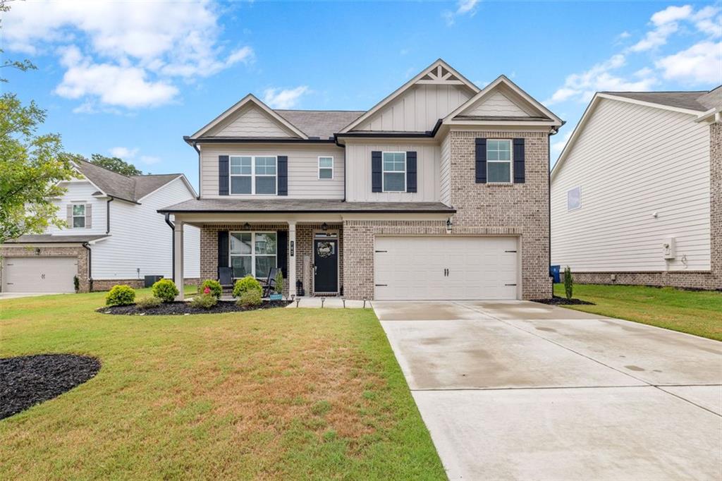 This beautifully maintained 4 bedroom, 3 bathroom home offers the perfect blend of elegance, comfort, and functionality. From the moment you enter, you'll be greeted by high end finishes including stunning coffered ceilings, custom built-in shelving, and an open floor plan ideal for both everyday living and entertaining. The main level features a dedicated office space, perfect for working from home. Step outside to your covered patio, complete with a cozy outdoor fireplace. Perfect for entertaining or relaxing year round. The large, fully fenced backyard offers privacy, space to play, and endless potential. Upstairs, the spacious bedrooms include a luxurious primary suite with a sitting area and a spa like bath and generous closet space. Every detail of this home has been thoughtfully designed and meticulously cared for. Located in a desirable neighborhood, this home is truly a must see. Schedule your tour today and experience all it has to offer!