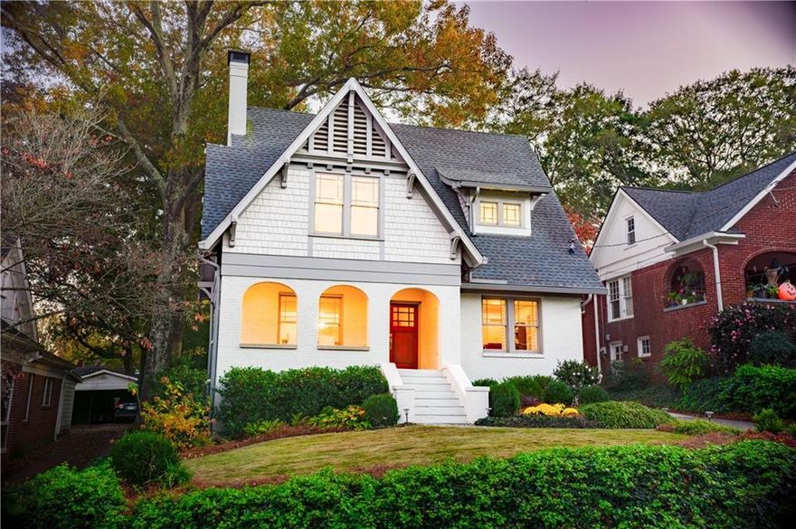 Nestled on one of the neighborhood's most coveted hilltop lots, this matchless Virginia Highland home boasts every amenity possible, incredible views, & stunning design throughout. Completely built from the foundation up (in 2018) with custom finishes throughout, this home features 5 spacious bedrooms, 4 luxurious baths, intentional outdoor living, a finished basement, studio/office above the garage, & more! Enter into the formal living room centered by a grand fireplace & a custom hardwood inlay. Then through the oversized formal dining room, perfect for family gatherings, your new gourmet kitchen awaits! Featuring quartz counters, custom built cabinets by Peak Carpentry & Design, & a Professional Thermador appliance suite, as well as brilliant views overlooking the rear gardens, this kitchen has it all. The main-level guest suite can double as a home office or work space. Upstairs offers a gracious primary suite with lovely views of the backyard & tree tops, a large spa-inspired bathroom, & custom walk-in double closets. Three additional bedrooms with soaring views of the neighborhood, 2 luxurious baths, & a magnificent laundry room round out the 2nd level. The finished basement offers incredible additional spaces for home gym, theater room, or rec room! Plus tons of storage! Finally do NOT miss the studio above the garage that is perfect for a home office or guest suite! Additional features include tankless hot water heater, foam insulation, a lovely covered rear porch, & more! Stroll just a few short blocks to Virginia Highlands, Orme Park, & more…Brilliant!