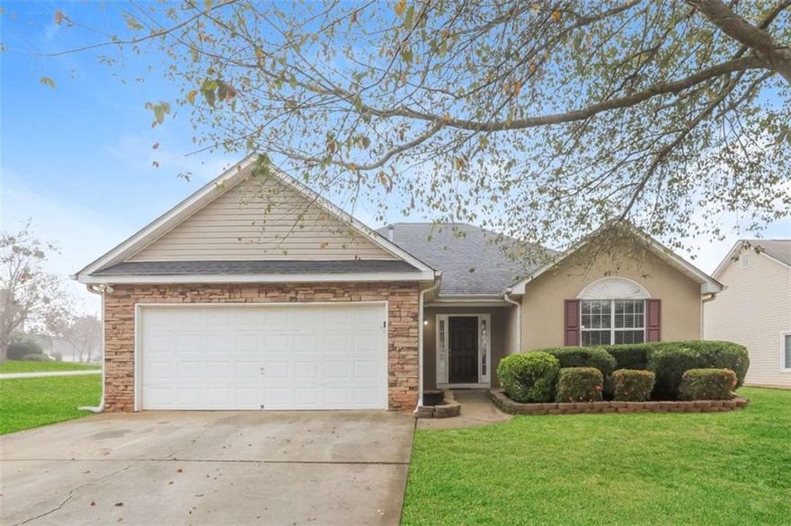 Welcome home to this charming 3-bedroom ranch nestled on a level, corner lot in the desirable Callaway Village community. This thoughtfully designed home offers a comfortable open layout featuring a bright family room with a cozy fireplace, a separate dining area just off the kitchen, and a relaxing sunroom that invites plenty of natural light. The spacious kitchen provides ample counter space and cabinetry, perfect for everyday living or entertaining. Enjoy outdoor living in the private, fenced backyard - ideal for gatherings, pets, or quiet mornings. Additional highlights include a two-car garage and a convenient McDonough location close to shopping, schools, and I-75. This move-in ready home combines comfort, function, and value all in one.