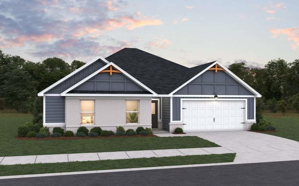 Woodlands Preserve offers spacious lot sizes with farmhouse style homes. The new Shiloh offers a fresh and modern layout, all on one level! Plenty of space awaits for family gatherings in the spacious family room and dining area. The kitchen is complete with island, abundant cabinet and counter space, and walk-in pantry. You will fully enjoy main floor living as you easily retreat to 2 additional bedrooms or one of the TWO primary suites, each with its own private bathroom. Be sure to check out the double vanities and walk-in closets.