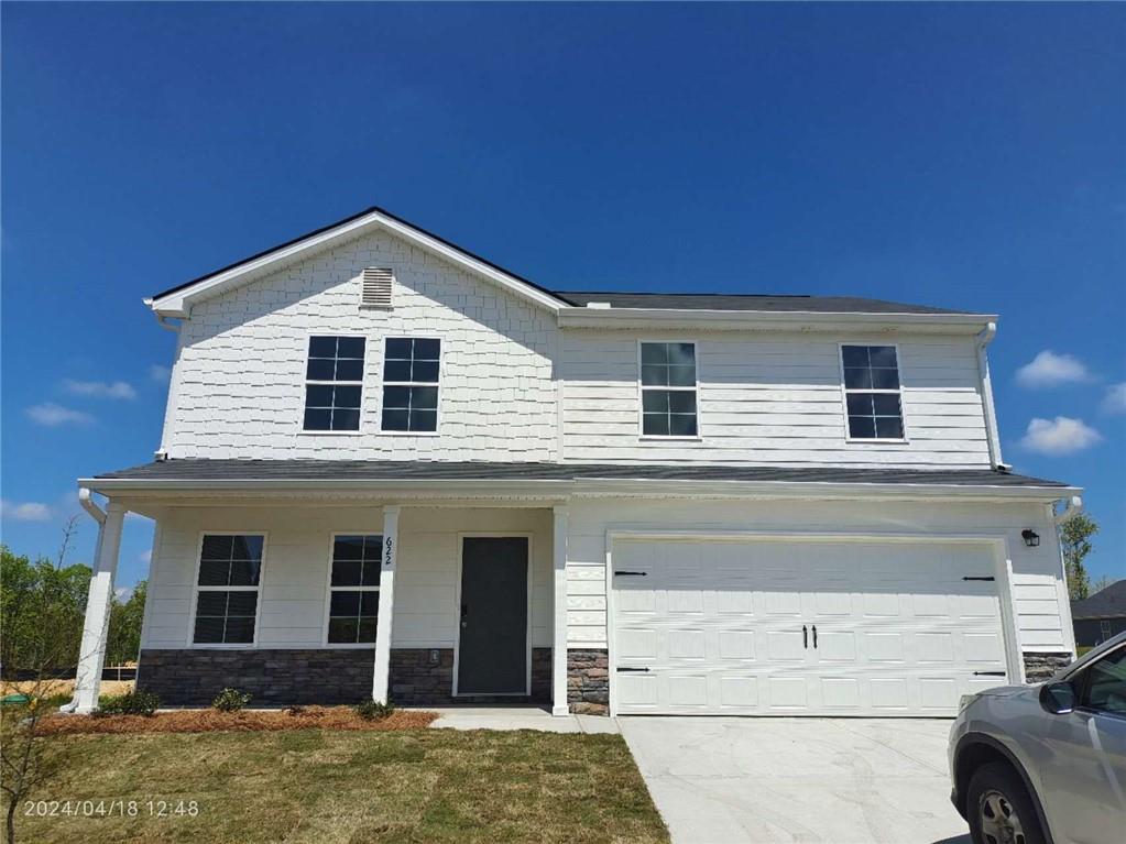 Welcome to this beautiful brand new Dupont style house featuring 4 bedrooms and 3 bathrooms. The Dupont Plan boasts an open design that seamlessly integrates the Living, Dining, and Kitchen areas. The Kitchen is equipped with built-in cabinets, granite countertops, and Stainless-Steel Appliances. 3 bedrooms, including the primary suite, are conveniently located on the 2nd floor. The primary suite includes a private bath with dual vanity sinks and a spacious walk-in closet. The other2 bedrooms share another full-sized bath. There are also one bedroom and full bathroom on the first floor. This home also features a Walk-in Laundry room and big loft. Situated off Hwy 411 between Cartersville and Rome, with easy access to I-75, this location is just a five-minute drive to the SK and Hyundai joint battery plant.