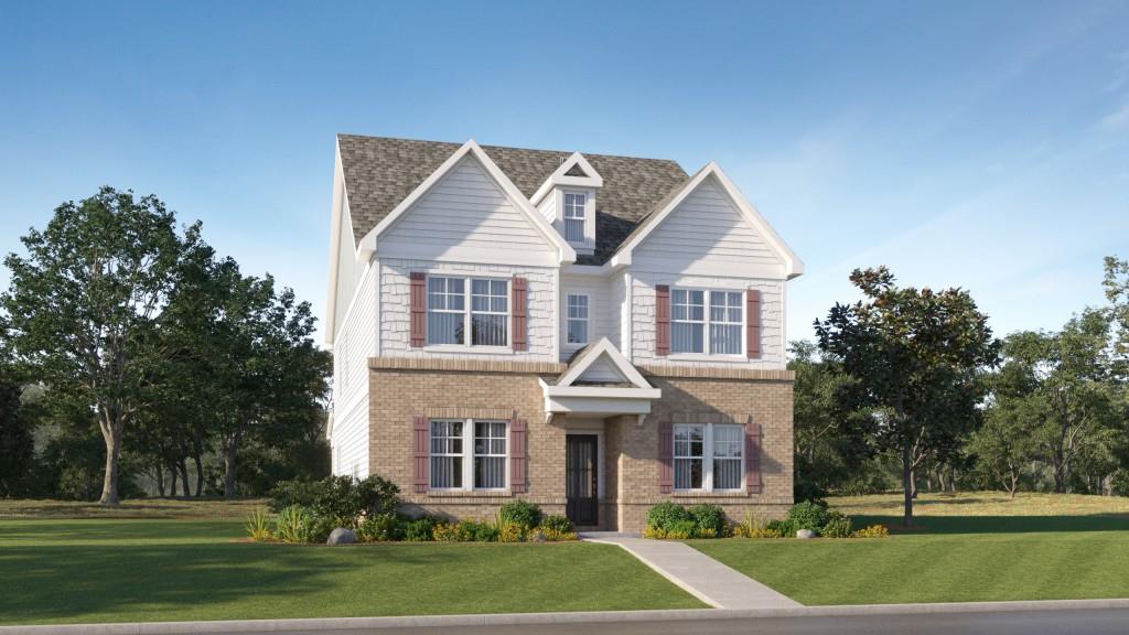 Welcome to Forrest Crossing!A sophisticated take on a classic design, this new home presents two levels of gracious living and entertainment space. At the heart of the first floor is a charming family room with a center fireplace, seamlessly connected to a chef-ready kitchen, dining area and rear porch. On the same level is a convenient study and a versatile bedroom suite. Upstairs are two secondary bedrooms, a loft for shared enjoyment and the lavish owner's suite with a spa-style bathroom and two walk-in closets. Prices, dimensions and features may vary and are subject to change. Photos are for illustrative purposes only.