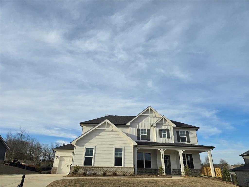 Brand-New 5BR/4BA Home in Forsyth County – 3-Car Garage
Discover this stunning brand-new 5-bedroom, 4-bathroom home located in the highly sought-after Forsyth County School District, zoned for Silver City Elementary, North Forsyth Middle, and North Forsyth High School.
This spacious home features an open-concept floor plan with modern finishes throughout. The main level includes a formal dining room, private study, and a guest bedroom with a full bath. The chef’s kitchen is a dream, boasting brand-new appliances (including a refrigerator), ample cabinetry, a walk-in pantry, and a bright breakfast nook. The great room offers a cozy fireplace, while an additional office near the entrance provides extra flexibility.
Upstairs, the luxurious primary suite includes a double vanity, separate soaking tub and shower, and a generous walk-in closet. Three additional bedrooms share bath access, including a Jack-and-Jill bath with individual vanities. A large loft and expansive laundry room complete the second floor.
Enjoy plenty of parking and storage with a 3-car garage. Conveniently located near top-rated schools, shopping, dining, and parks, this home offers the perfect blend of luxury and practicality.
Schedule your showing today!
