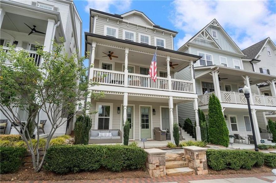 BEST PRICE IN DOWNTOWN ALPHARETTA WITHIN 1 MILE!! Instant EQUITY! CHECK THE COMPS!   Live the Easy Life in Walkable Downtown Alpharetta!! You don't want to miss  this state of the art home in Alpharetta, one of the most desirable and coveted areas to live in north Atlanta!  As you enter this lovely home, you are welcomed by beaming hardwood floors, high ceilings and loads of natural light.  No detail left untouched in this home.  Open concept floor plan with family room, kitchen and dining all on one level.  Enjoy preparing meals or hanging out in the fabulous kitchen which boasts Quartz countertops, designer cabinetry, eat in island, chef grade appliances, microwave drawer and pendant lighting.  Custom built-in bar with beverage cooler, glass shelving and premium under shelving lighting welcomes guests for entertaining and gatherings with family and friends.  Open and airy dining area easily accommodates 12 people, perfect for supper clubs, game night or parties.  Fabulous walk in pantry which also doubles as an ELEVATOR opening if it is desired to install an elevator in the future.  As an added bonus on the main level a light-filled nook with built-in shelving  is  perfect for home office or study/reading room.  Enjoy the front covered deck nestled in the tree lined street, nice for fire-table chats and enjoying the Atlanta weather. Upstairs primary bedroom features, his and her walk in closets, quiet peaceful retreat with custom drapery, ceiling fan.  Primary bath with HUGE beautiful designer tile/stone shower with glass doors, double vanity, quartz countertops.  Secondary bedrooms boast sunny windows and custom tiled full bath. Custom drapery and hardware throughout the entire home! 
Downstairs has a flex room, can be used for an exercise room, an additional bedroom, office or game room, it also has a FULL bath. All the square footage is  all above grade living space -- From the lower level, Walk out to a second covered patio, enjoy people watching and visiting with neighbors enjoying the outdoors.  Maintenance-free living is truly yours: the HOA covers landscaping, exterior maintenance, roof, and more.  As a nice extra, EV charger installed in garage.  This home is close to everything, short stroll  to downtown Alpharetta, Saturday farmers market, outdoor concerts in the summer at Brooke Street Park, fabulous  restaurants, cool art galleries, shopping and eating out at Avalon. Just steps out the door is a fabulous park with lush green space, shimmering pond and park benches.   Community boasts a fire pit, small park, CONNECTED DIRECTLY TO THE ALPHA LOOP! Option to purchase full or partially furnished. This is more than a home—it’s a true live-work-play lifestyle in the heart of sought-after Alpharetta!