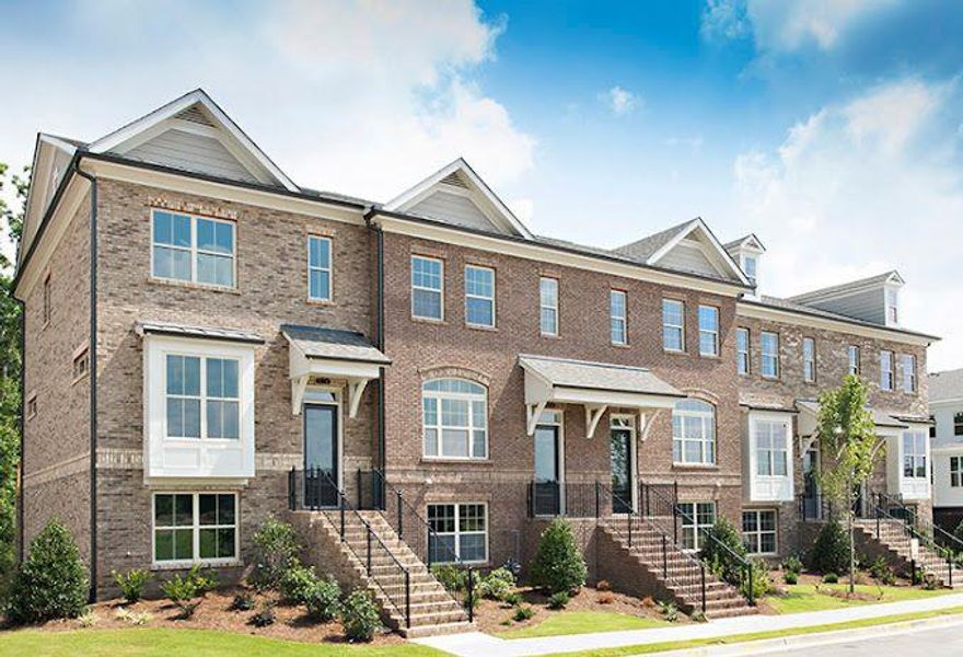 Agents do not show...please park in front of unit, third exit at roundabout to townhome on right, provides plenty of parking at your front door for visitors-no walking around the building!!!!!  Welcome to this lovely townhome in  sought after gated community of The Towns at East Village.
Sophisticated open floorplan offers 3 Bedrooms & 3.5 Baths. As you enter, the finished Terrace Level  features a Bedroom w/recently remodeled  Full Bath, and access to the attached 2 Car Garage.  Upon entering the Main Floor, note the sunlit kitchen w/ White Painted Cabinets, Granite Countertops, Illuminated Peninsula, Under Cabinet Lighting, & Stainless Steel Cooktop, Oven, Dishwasher, & Microwave.  The Kitchen overlooks the Dining Area & Large Living Room.  This room has a FPLC w/Gas Logs, Ceiling Fan, & Custom Cabinetry flanking the FPLC. There is a Powder Room on this level along with a  Sunroom/Office Flex Space which adjoins the Living Room and Deck.  Upstairs you find a 2nd Bedroom & Private Bath, Laundry Closet, & a Spacious Master Suite  with Trey Ceiling, Two Walk-in Closets, Double Vanities, Oversized Shower, & Water Closet.  The home features Hardwood Floors on Terrace & Main Level.  Window Blinds are throughout & lots of closets for storage. Shows like a Model Home!  The Towns at East Village offer a convenient location minutes to shopping, restaurants, schools, parks, 400, Downtown Roswell, Peachtree Industrial, Chattahoochee River Parks & Trails.   ***Tax Bill reflects both City and County Taxes