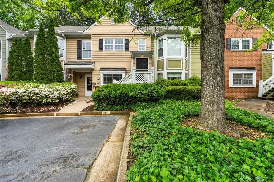Newly renovated condo minutes to downtown Alpharetta, Avalon, Northpoint mall, restaurants, shopping & Big Creek Greenway! You will love this Spacious 2 Bedroom/2Bath Condo with new Laminate flooring throughout, loaded with natural light. Open concept living Room and dining room w/Fireplace opens to covered Patio Area and overlooks a wooded area ideal for quiet morning coffee or afternoon lounging! Updated master bathroom including his/her vanities and separate tub and shower. Owner's suite also includes large walk-in closet. Spacious secondary bedroom has plenty of light with the secondary updated bathroom. New water heater and roof. Enjoy easy living as HOA maintains the property, lawn, water, termite control, trash & amenities including SWIM/TENNIS. So Peaceful and Quiet! This Home comes with 2 Convenient dedicated parking spaces right out your front door as well as plenty of additional guest parking. You will Love Living in Camden Pond and this Beautiful Home Located off Old Milton Parkway with easy Access to GA 400.