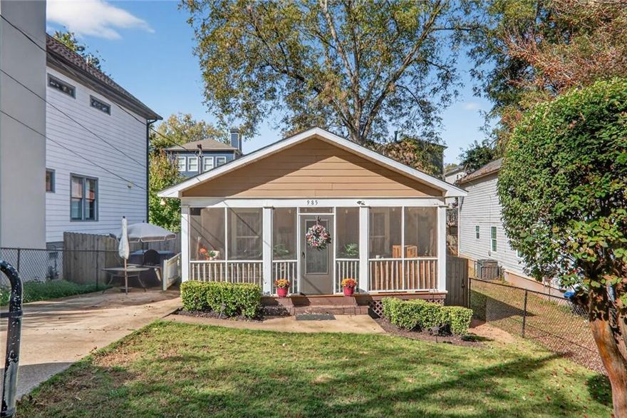Location, location, location! This charming home is just an 8-minute walk to the BeltLine, 10 minutes from Mercedes-Benz Stadium, and 14 minutes from the airport. Enjoy unbeatable convenience with quick access to shopping, dining, and all the excitement of city living. Don’t miss your chance to own this beautifully maintained home that blends comfort, convenience, and potential. Perfect for first-time buyers or investors, this property offers plenty of opportunity to make it your own. Originally a 2-bedroom home, it has been thoughtfully converted into one spacious primary suite. The single bathroom is centrally located, offering easy access from all areas of the home. The screened-in front porch welcomes you inside and is an ideal spot to enjoy your morning coffee or unwind in the evening. The side porch provides additional outdoor space to relax or entertain. Inside, you’ll find an inviting floor plan with convenient flow throughout. The kitchen features solid-surface countertops, a gas cooktop, stainless steel appliances, and direct access to the side porch. The oversized primary bedroom offers ample room to create your own private retreat. Outside, the fenced-in yard is full of potential whether you’re looking to expand, garden, or create an outdoor living area.If you love city living with room to grow, this is the one for you.