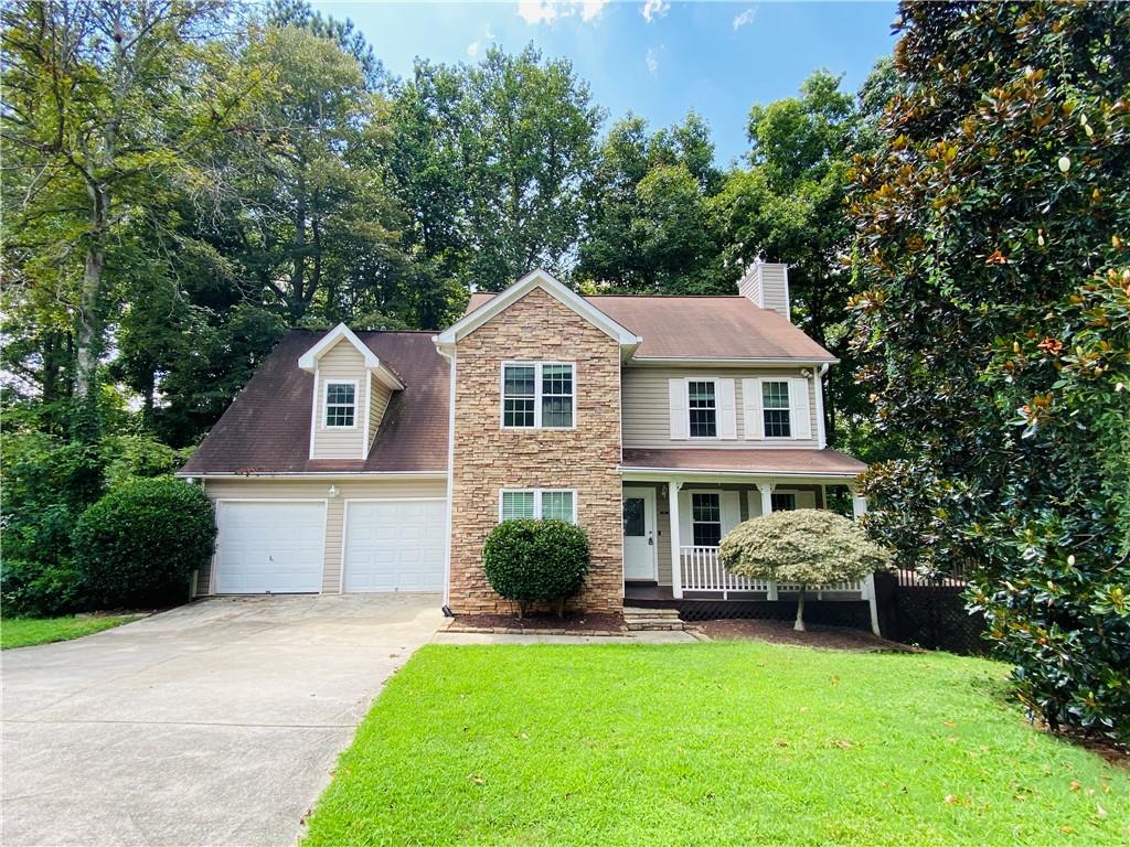 You will be enjoy the 4 bedroom, 2.5 bath traditional home with NEW FLOOR located in great community. Formal living room and separate dining room. Spacious kitchen open to large family room with fireplace. Master suite with private baths, separate tub & shower and lots of closet space. Upon second floor, you are greeted by a spacious flex room perfect for a home office or entertainment room. Private backyard with large deck for your coffee or rocking chair. Home located in cul-de-sac. Conveniently located closed to shopping, school, restaurant. Full unfinished basement. Pets welcome. provides refrigerator, washer & dryer. Move in ready!!