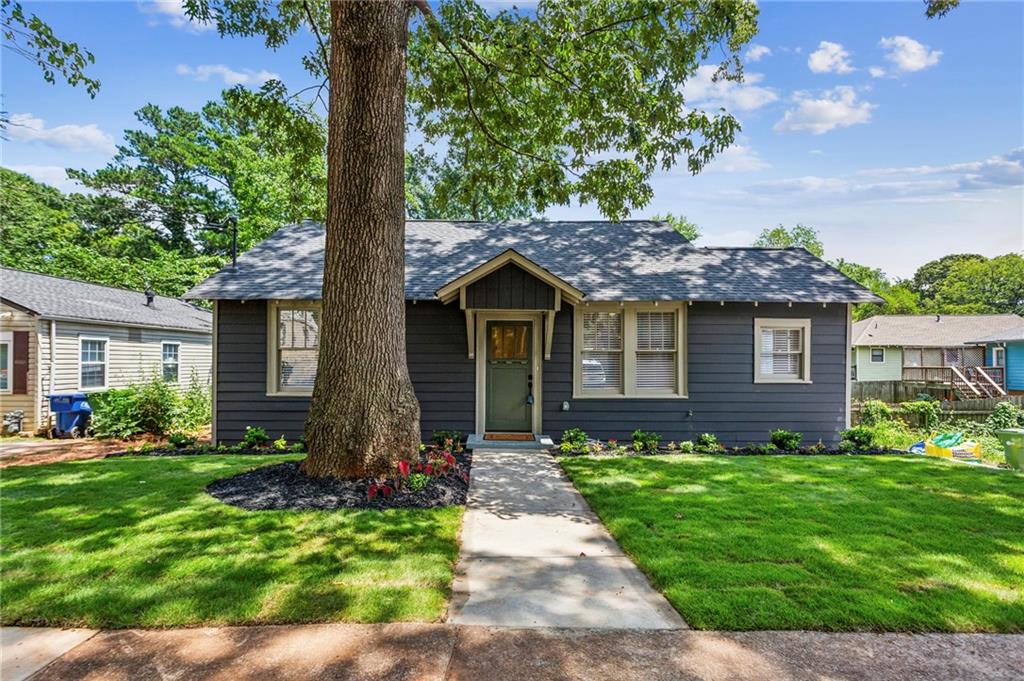 WELCOME HOME! THIS 3/2 RENOVATED BUNGALOW IN EAST ATLANTA HAS IT ALL. THIS SIDING HOME WAS TAKEN DOWN TO THE STUDS AND REBUILT WITH A HUGE ADDITION IN THE BACK. LETS START WITH THE LOCATION. FOR THOSE LOOKING FOR WALKABILITY, THIS PLACE CANNOT BE BEAT. YOU ARE A RONALD ACUNA THROW AWAY FROM EAST ATLANTA VILLAGE AND YOU ARE ALSO WALKING DISTANCE TO GLENWOOD PARK AND THE EASTSIDE BELTLINE. TONS OF GREAT RESTAURANTS AND BARS AT YOUR FINGERTIPS. YOU ARE ALSO MINUTES FROM I-20 AND DOWNTOWN ATLANTA AS WELL AS INTERSTATE 75/85. NOW LETS TALK ABOUT THIS SHOW STOPPER OF A HOME. THIS HOME HAS AN OPEN FLOOR CONCEPT WITH GREAT NATURAL LIGHT THROUGHOUT THE HOME. SOME OF THE FEATURES INCLUDE HARDWOODS THROUGHOUT, DECORATIVE LIGHTING, BRAND NEW PAINT, AND A NEW KITCHEN WITH NEW CABINETRY ,COUNTERTOPS , HIGH END BACKSPLASH AND NEW APPLIANCES. THE PRIMARY BEDROOM IS HUGE AND FEATURES 10 FOOT PLUS CEILINGS, A HUGE BATHROOM AND CLOSET WITH ADDITIONAL CABINETRY AND STONE COUNTERTOPS. THERE IS NEW ELECTRIC, PLUMBING AND HVAC THROUGHOUT THE HOME. THE HUGE COVERED PORCH WILL BE PERFECT FOR ENTERTAINING AND THERE IS A NICE FLAT BACKYARD AS WELL. THIS HOME TRULY HAS IT ALL. GO AND SHOW. THIS HOME IS ONLY FOR SALE AND NOT FOR RENT.