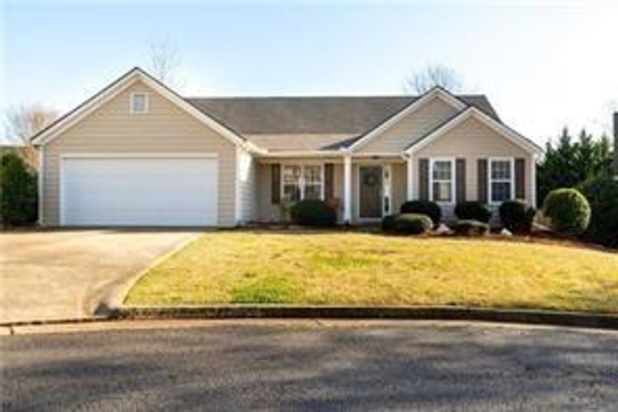 Welcome to beautiful stepless ranch with open floor plan and recent updates. High ceiling living room overlooks updated kitchen with new countertops and sink. Master suite boasts a spacious walk-in closet & separate space perfect for a home office or sitting room. Separate soaking tub/standing shower. French doors lead to a beautiful private landscaped backyard. Front porch overlooks cul-de-sac and nice level front yard. TOP SCHOOLS for ES, MS, HS.