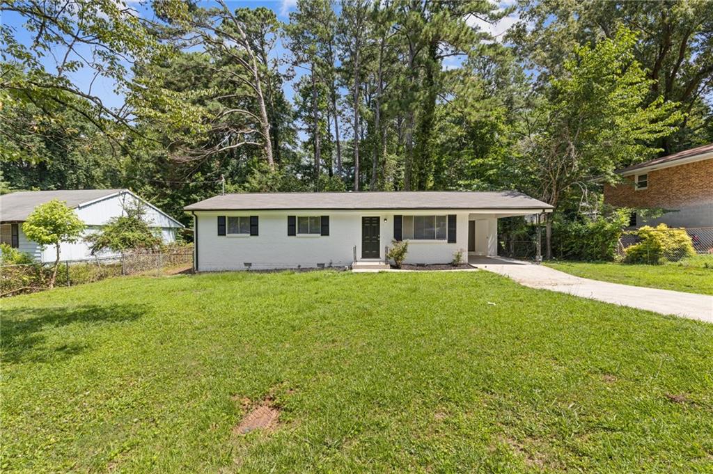 Fully remodeled with three bedrooms and one full bathroom at the ranch on 2472 Shiloh. This four sided brick home has a NEW roof and the HVAC is only a few years old. It sits on a level front yard and fully fenced in backyard, and has a one car carport! The spacious eat-in kitchen is fully remodeled and has stainless steel appliances. The laundry room is located in a room behind the carport. This home is all tile and luxury vinyl plank- NO CARPET! Finally, the bathroom has beautiful marble-esque tile on its floor and three of its walls. A list of contractor updates include: NEW roof, all new interior and exterior paint, kitchen granite countertops and appliances, all new light fixtures and fans, new flooring, new vanities in bath, and new blinds. Make an appointment today and let's put your LAST name on this FRONT door!