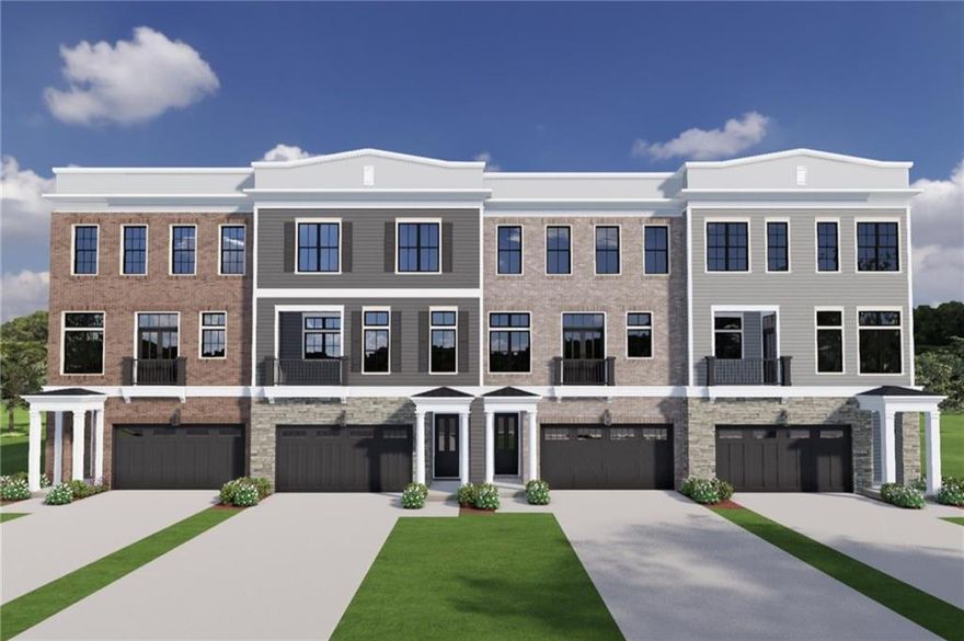 LIMITED TIME: $30,000 Seller Incentive to use toward Closing Costs, Upgrades or Credit. Corner Unit Special - No Premium Charge. Home to be built. NOW SELLING… The best luxury deal and location in Alpharetta! Over 40% already pre-sold. Seize this rare opportunity to own in an exclusive, luxury, 16-townhome enclave overlooking peaceful Wills Park and nestled beside the beautifully restored historic Earl Wood House (circa 1919.) Perfectly located connected to Wills Park, and just a mile from bustling downtown Alpharetta , enjoy luxury living at its best including 4-bedroom, 3.5-bathroom plans with must-have features including elevator shaft, exceptionally large great room with stylish fireplace, multiple balconies overlooking the park, and a gourmet kitchen featuring Bosch appliances, oversized, waterfall-edge island seating five, and adjacent dining room. Upper level includes grand owner’s suite with a generous-sized bedroom, spacious park-side balcony, spa-style bathroom with his and her vanity, modern wet room with shower and soaking tub, and a large walk-in closet. Two well-appointed secondary bedrooms, bathroom and a large laundry room are also located on the upper level. The entry level includes a guest bedroom with patio, bonus room–ideal for private office–full bathroom, two-car garage with storage closet, and mudroom. Best of all, with Wills Park as your backyard, you can stroll, bike, swim, play tennis or take in an equestrian event –right out your back door. Act now and take your pick of the finest units available at beautiful Wills Overlook! Photos and/or renderings are representative, not of the actual property.