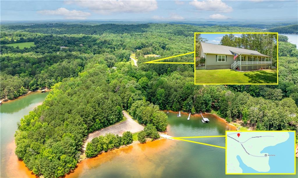 Bring the boat, the tools, and the toys, there's room for it all! Welcome to your peaceful escape! This beautiful ranch-style home with Hardie Plank siding is just around the corner (0.2 mile) from Lake Hartwell and the boat ramp, offering the ideal blend of comfort, convenience, and outdoor living! Enjoy peaceful mornings on the huge covered front porch with TrEx decking, perfect for rocking chairs and relaxing. Out back, a screened-in porch offers a quiet spot to unwind without the bugs. The yard also has some mature fruit trees and a garden space. Inside, you'll find a bright, open layout featuring a modern kitchen with granite countertops, a generous dining area, that looks out to the family room that's great for hosting family and friends. The primary suite includes a remodeled bathroom with a separate tub, tiled shower, and double vanities for a spa-like feel along with a large walk-in closet. Two additional guest bedrooms and a large laundry room attached to a large storage room round out the interior. Outside, there's plenty of room for all your hobbies and gear! You can pull up to the garage at the house on the horseshoe driveway that has multiple access points. Behind the home with a separate gravel driveway is a 1,500 sq ft workshop with 12-foot walls and 2 roll-up doors. It has power and also water has been run to the building, along with a concrete floor that makes it ready for your boat, toys, or next big project. There is even a large fire pit area to enjoy those peaceful evenings. Under the home you'll find a walkable crawl space with lights, insulation and a ground lined Visqueen vapor barrier giving you tons of storage space! It has a dehumidifier too along with easy access to the new water heater! Whether you're looking for a weekend getaway or a full-time home near the water, this lovingly cared for home has everything you need to enjoy life at the lake.