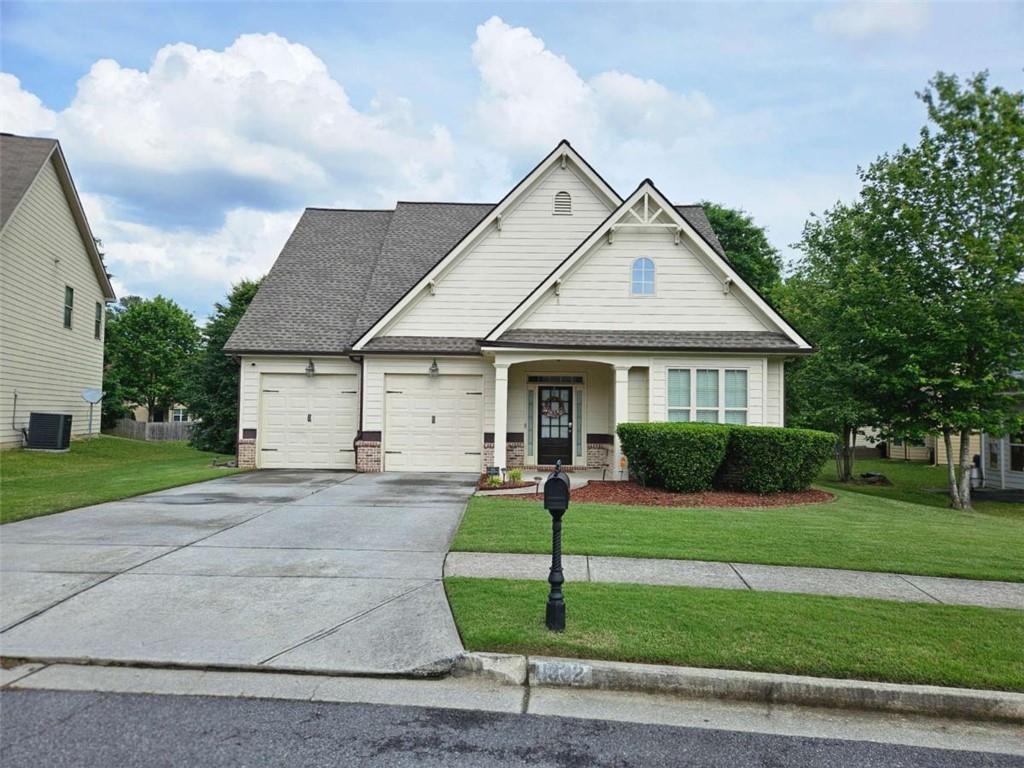 Instant Equity!!! Welcome to this lovely 4-bedroom, 3-bathroom home nestled in a quiet cul-de-sac in the desirable Avington Glen neighborhood! This maintained residence offers the perfect blend of comfort and convenience. The main level features a spacious guest bedroom and a full bathroom—ideal for visitors, in-laws, or a private home office. Upstairs, the oversized primary suite showcases a tray ceiling and flows into a luxurious en-suite bathroom with dual vanities, a garden tub, a walk-in shower, and a large walk-in closet. Two additional bedrooms and another full bath complete the upper level.
Downstairs, enjoy an open-concept layout connecting the family room and kitchen, featuring granite countertops, rich cherry wood cabinets, and a nicely sized pantry. There’s also a separate formal dining room that opens into a cozy den—perfect for entertaining or relaxing. Step outside to your private backyard oasis with mature privacy trees and a covered porch—ideal for gardening, relaxing evenings, or summer BBQs. Additional features include a 2-car garage with one of the largest driveways in the neighborhood, offering space for up to 4 vehicles, a dedicated laundry room, and ample storage throughout. Conveniently located near top-rated schools, parks, shopping, and dining, this move-in-ready gem in Lawrenceville won’t last long. Home Sold As-Is.. Schedule your showing today!**** Home will be professionally cleaned on 8/12**** Professional photos on 8/12 also****
