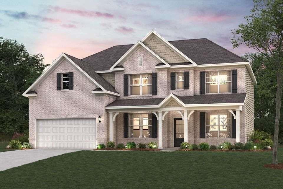 The Birch at Dove Lake showcases a dazzling layout seamlessly blending beauty, comfort, and functionality in its well-crafted design. Stepping into the heart of the home, you will be impressed with the grandeur of the two-story great room with a fireplace and a beautiful kitchen with a large center island, a walk-in pantry, and a charming breakfast nook with direct access to the patio. Tons of natural sunlight cascades through the beautiful windows. Additional main-floor highlights include a butler's pantry, an expansive flex room, a secluded bedroom, and a full bath. Upstairs, you'll find a wide-open loft, two more secondary bedrooms-sharing a full hall bathroom-plus a convenient laundry room. You'll love the lavish primary suite with a spacious walk-in closet and a dual-vanity bathroom with a spacious walk-in shower.