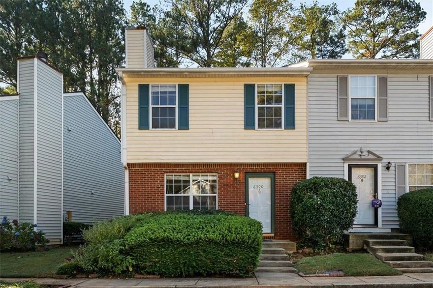 WELCOME HOME!! Luxury ELEGANCE MEETS EXCEPTIONAL VALUE in this rare 3 BEDROOM end-unit townhome loaded with upgrades.  Enjoy granite countertops in the kitchen; upgraded bathroom counters and shower surrounds, upgraded cabinetry throughout, and beautiful luxury wood-style flooring runs through every room. The kitchen features stainless steel appliances, abundant cabinet storage, and modern finishes.  Additional upgrades include a newer water heater for energy efficiency and a newer HVAC system. 3 Spacious bedrooms with primary walk-in closet provide comfort and convenience, along with multiple storage areas throughout. Step outside to your private patio backing to a wooded lot for added privacy...perfect for morning coffee or evening relaxation. Located in the sought-after Wedgewood swim/tennis community near I-285, just minutes from the Amazon distribution hub, Heritage GOLF Links course, top schools, shopping, dining, and local attractions. Luxury feel at a budget-friendly price. Come visit your new home and make it yours before it's gone! *RENTALS are NOT ALLOWED*