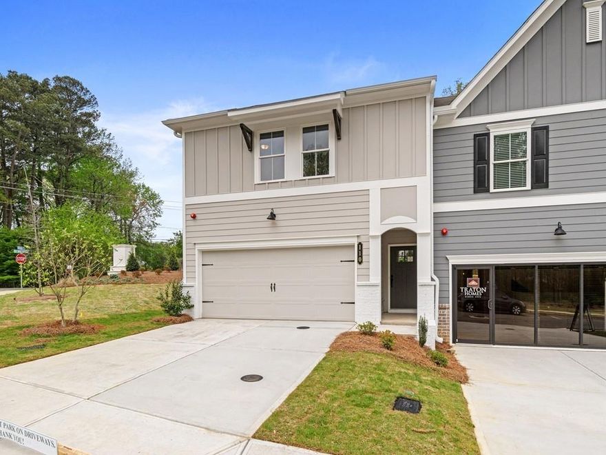 Traton Homes welcomes you to Bluffs at Bells Ferry, a gated community, nestled in the city of Marietta our Brooks F plan will be ready April 2025! This stylish two-story, end unit, townhome offers a spacious open concept lay-out that seamlessly connects the kitchen, family room, and dining areas. Step outside to a private backyard which makes this home perfect for entertaining. Upstairs offers a versatile loft area and an impressive Primary Bedroom with luxurious bath and walk-in closet. 2 additional bedrooms, full bath, plus the laundry room complete the second level. You'll find exceptional craftsmanship and attention to detail in this home. Traton Homes has been building new homes for over 50 years and was voted Best Builder in Cobb County for the last 4 years in a row! Bluffs at Bells Ferry is ideally positioned near major thoroughfares including Cobb Parkway and I-75 with easy access to endless shopping and dining options along Barrett Parkway and the historic Marietta Square. LIMITED TIME OFFER!!!! With preferred lender, Buyers receive up to $20,000 in Closing Costs. See agent for more details. All applicants must prequalify with our preferred lender regardless of who they chose for their loan. All incentives are tied to preferred lender only. Photos are representative.