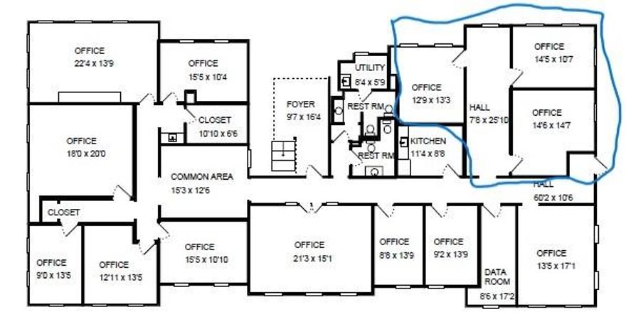Featuring modernized finishes, multiple suite configurations, and local amenities. The Paper Mill Village Office Park includes move-in ready suites suitable for most office-based businesses. With a fantastic location and great demographics, the area is ideal for professionals with a luxury clientele or business owners/managers seeking an office close to their home. Local property management is available and responsive. This established area of Marietta has some of the highest demographics in the metro suburbs. These office spaces are ideal for CPAs, doctors, attorney's insurance agents, financial planners, marketing firms and small business owners. Ownership will customize space to the needs of the tenant. Three office rooms with a connected hallway available to rent.

We also have a Suite on the ground level which includes 6 office rooms on the first floor (Suite 150 floor plan attached here) for a monthly rent for $1000. Please ask the agent for details.
