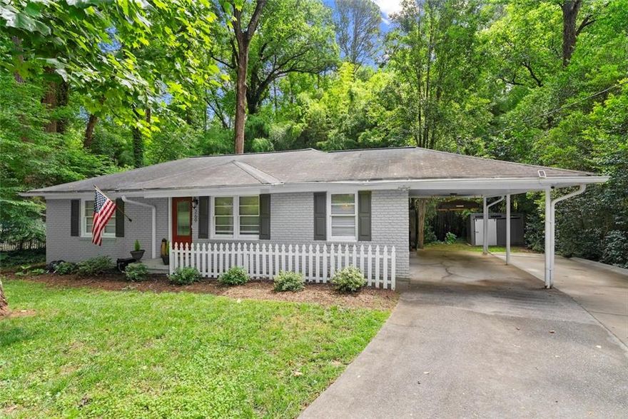 Charming 3-Bedroom, 1-Bath Ranch Home

This delightful ranch-style home boasts a desirable split-bedroom layout and open-concept living and dining areas, offering both comfort and functionality. The bright kitchen features white cabinets, a view to the family room, and energy-efficient appliances, including a gas range and microwave. Hardwood and laminate flooring throughout add warmth and character, and high-speed internet is available for easy connectivity. Recent updates include a brand-new roof, freshly painted interior, and brand-new carpet, enhancing the home's appeal.

Step outside to a spacious, private backyard with beautiful wooded views and a peaceful creek, providing a serene setting. The landscaped front yard adds to the home's curb appeal. Additional highlights include a covered carport, driveway parking, a storage shed, rain gutters, and storm shutters for added protection. Conveniently located near schools, this home offers comfort, charm, and a serene setting.

Don’t miss out on this wonderful home—it’s a great opportunity you won’t want to pass up!